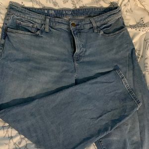 Blue Mid-Rise, Boyfriend Jeans